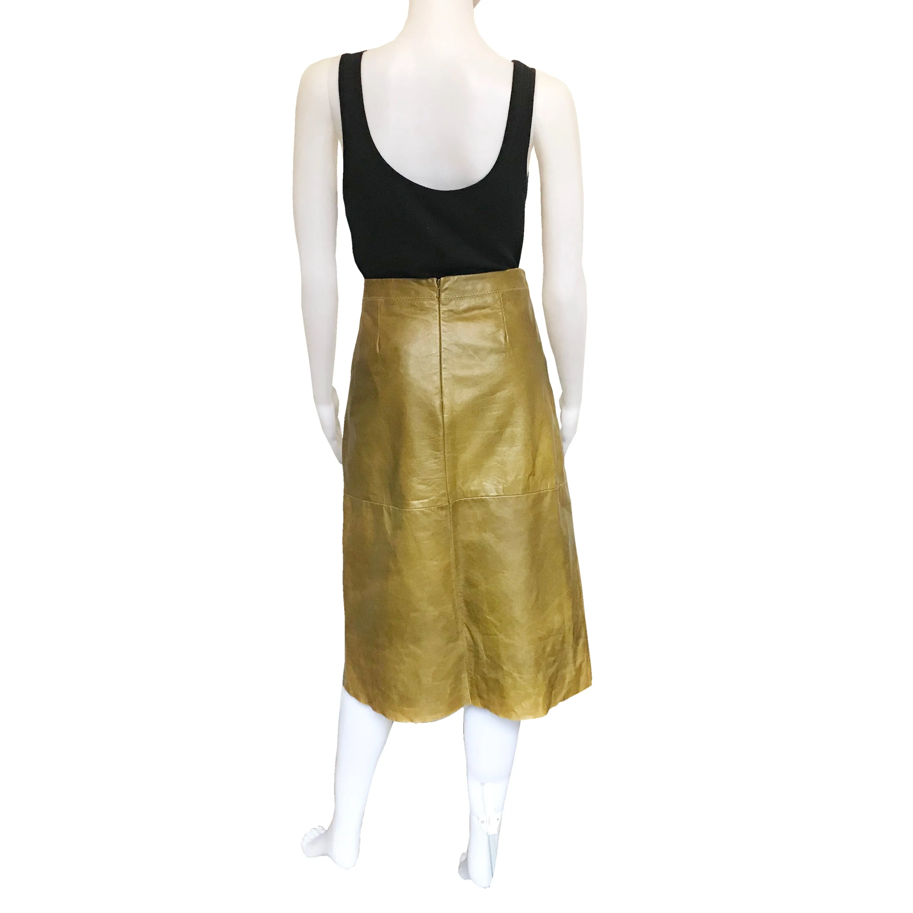 Vintage 1990s GAP Leather Midi Skirt
