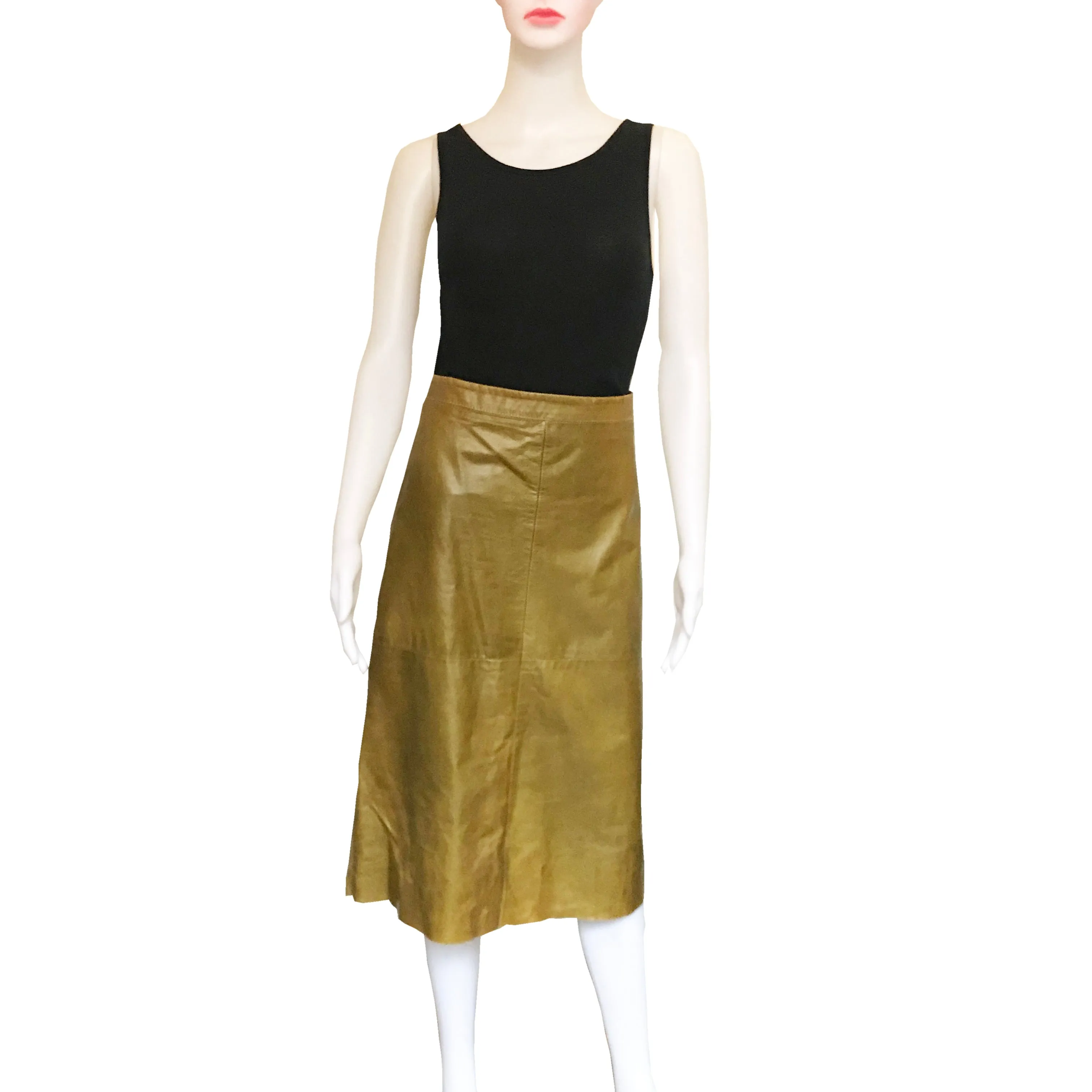 Vintage 1990s GAP Leather Midi Skirt
