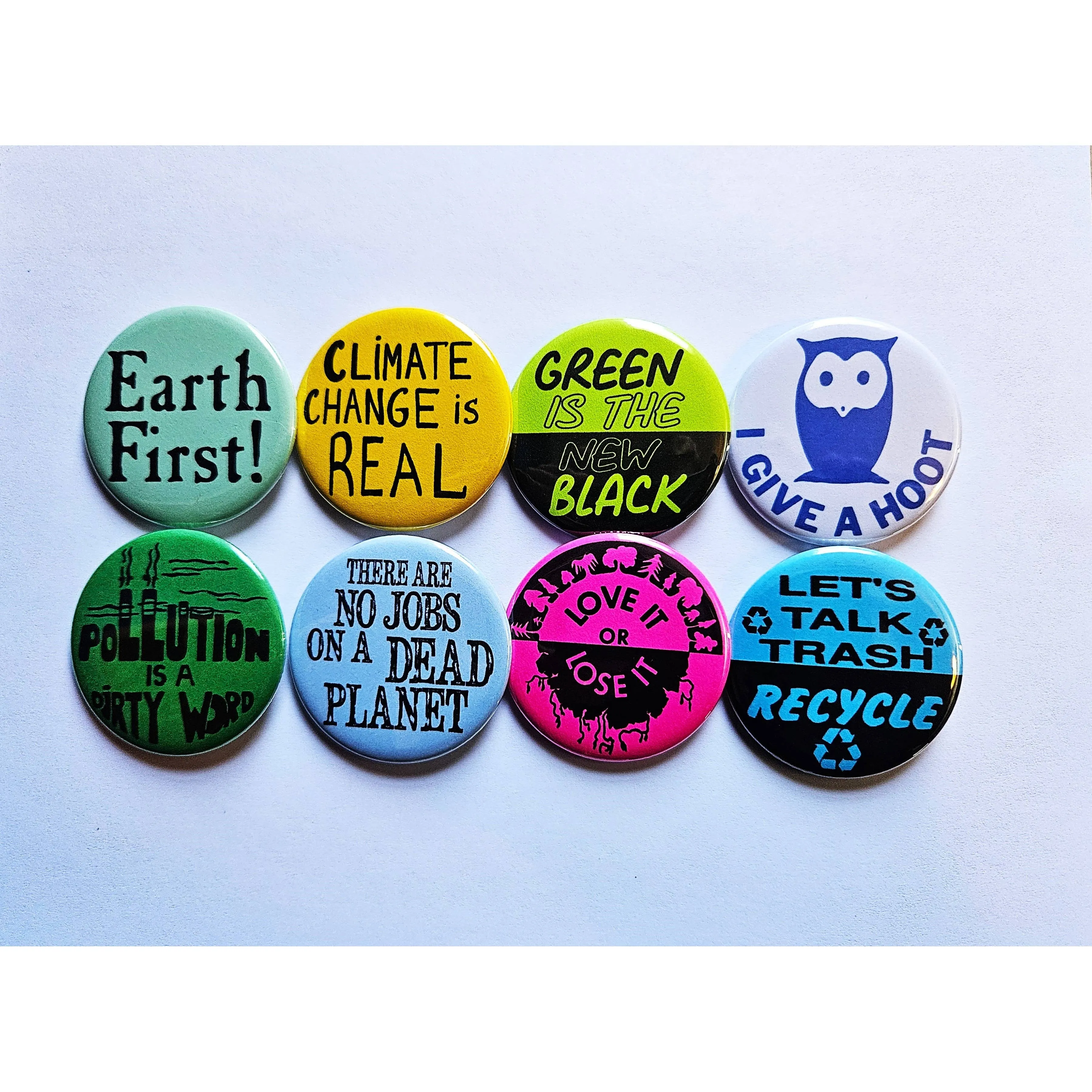Vintage Reproduction There Are No Jobs on a Dead Planet Environmental Small Pinback Button | 1.25" Diameter