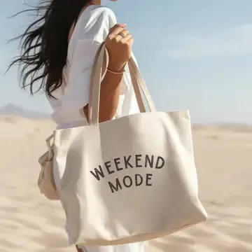 Weekend Mode Canvas Tote