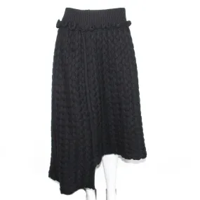 Yohji Yamamoto Thick Cable Knit A Symmetric Bell Skirt - Black - US S